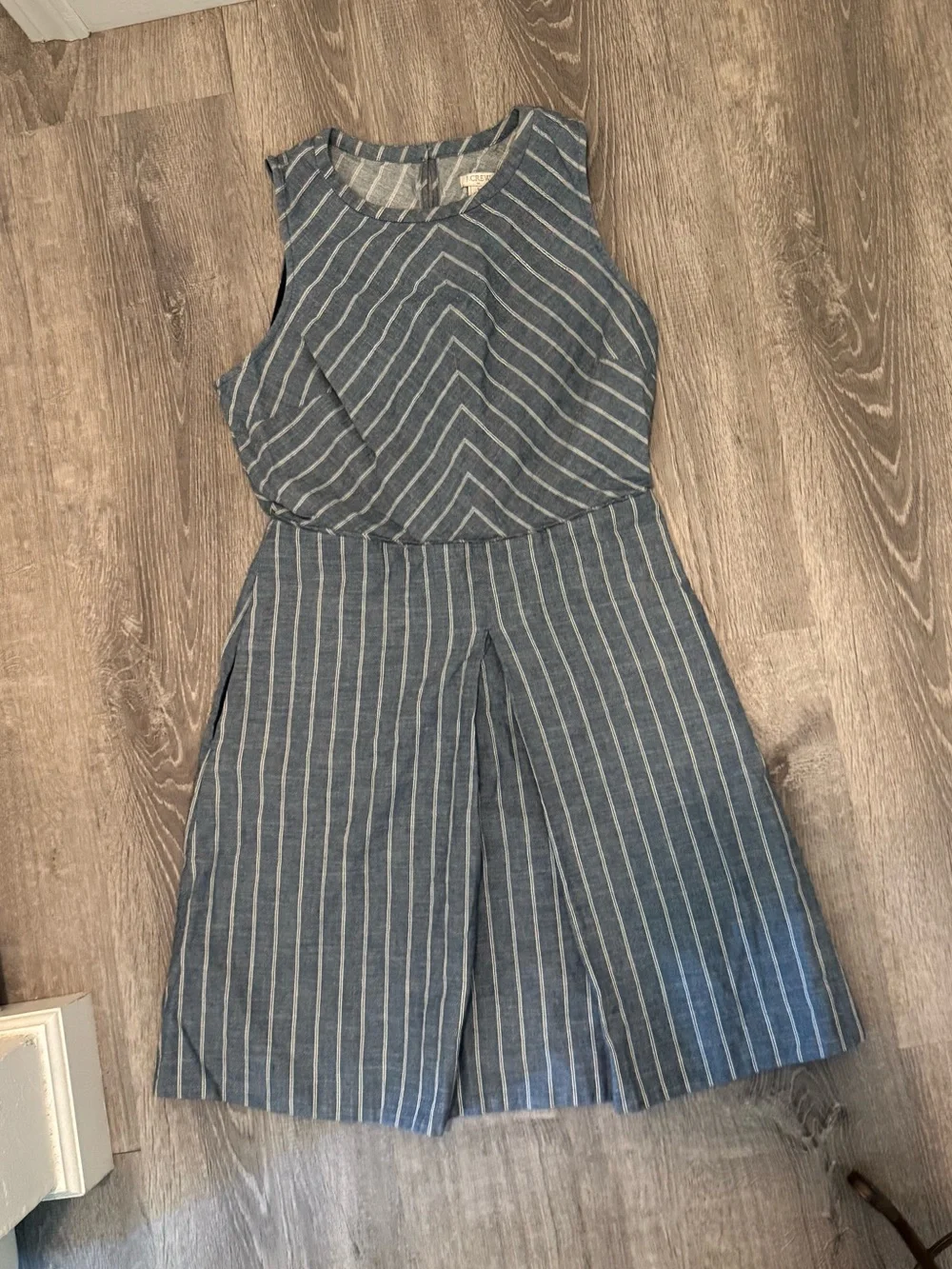 J. Crew Blue and White Striped Midi Dress